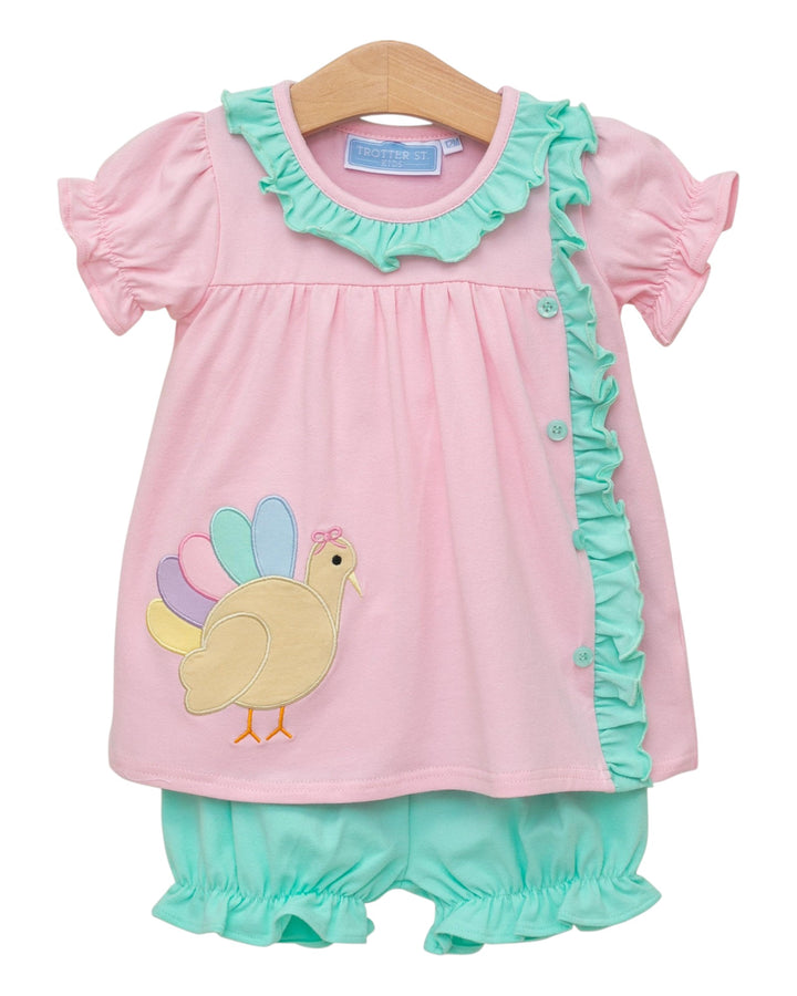 Turkey Pink Girls Bloomer Set