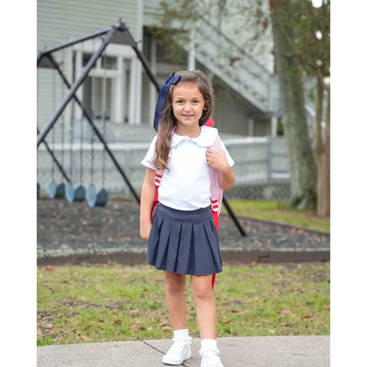 Pleat Skort- Navy