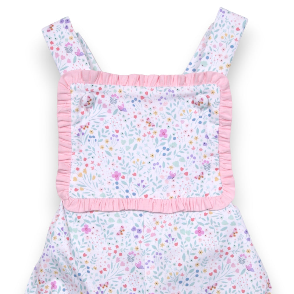Meadow Pink Floral Catrine Sunsuit, close up