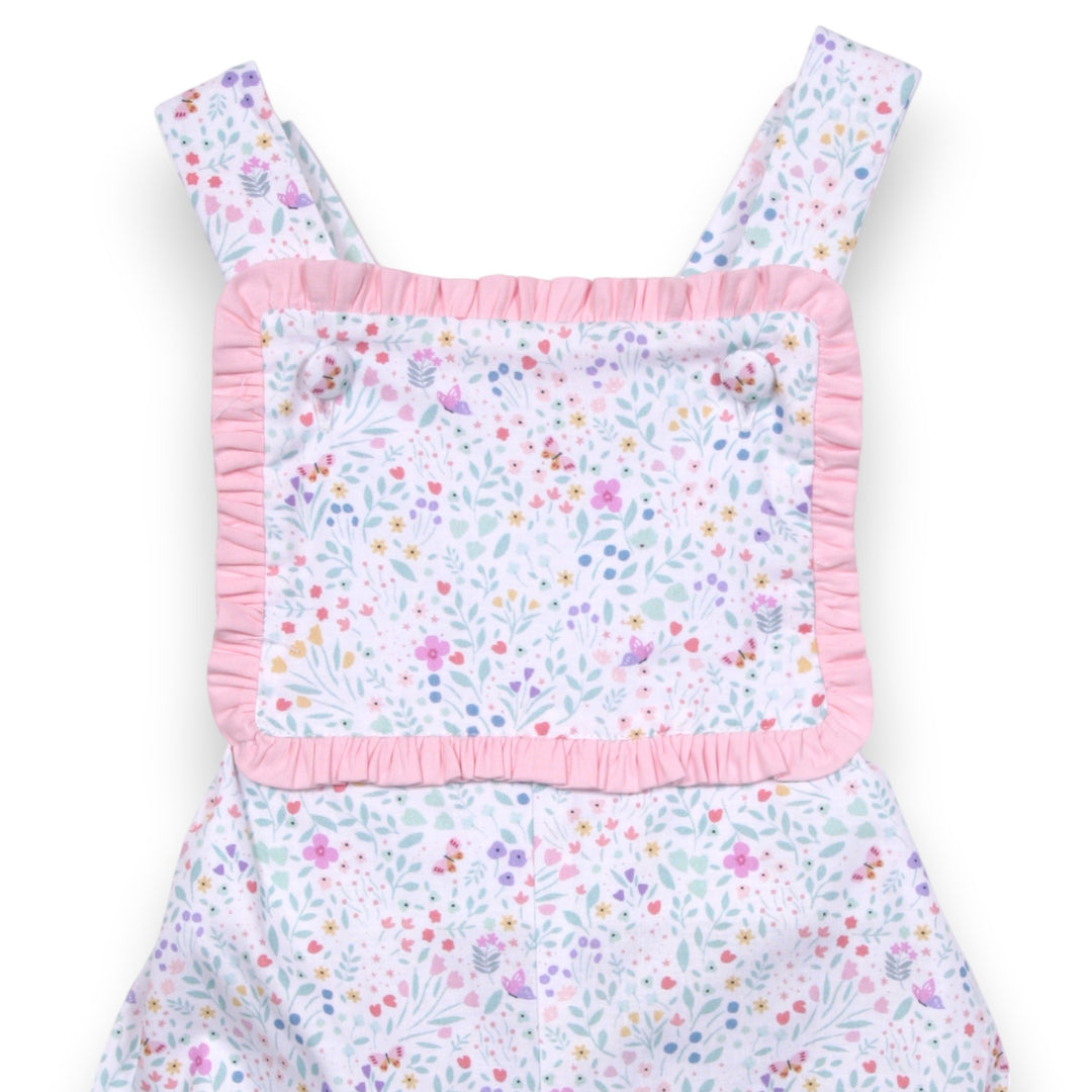 Meadow Pink Floral Catrine Sunsuit, close up