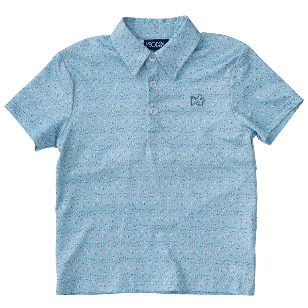 Pro Performance Polo in Oyster Print, front