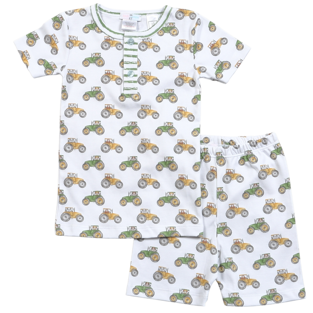 Tractors Green & Yellow Two Piece Loungewear, front