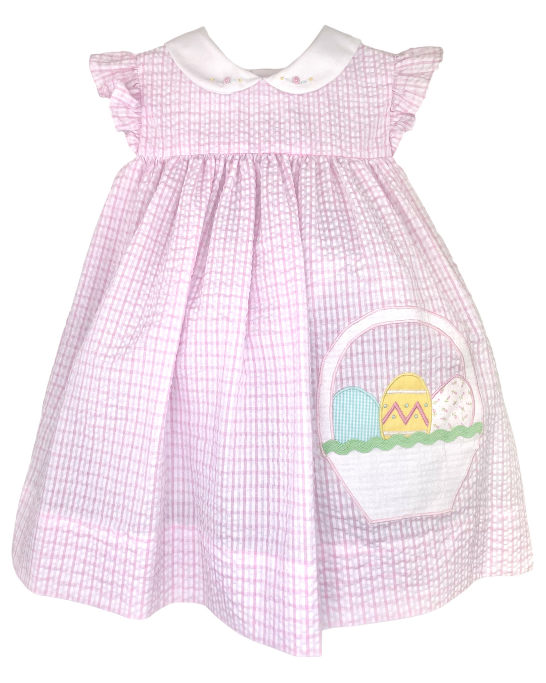 Sun Dress with Easter Basket Applique | Petit Ami Girls Sun Dress with Easter Basket Applique | Petit Ami Girls