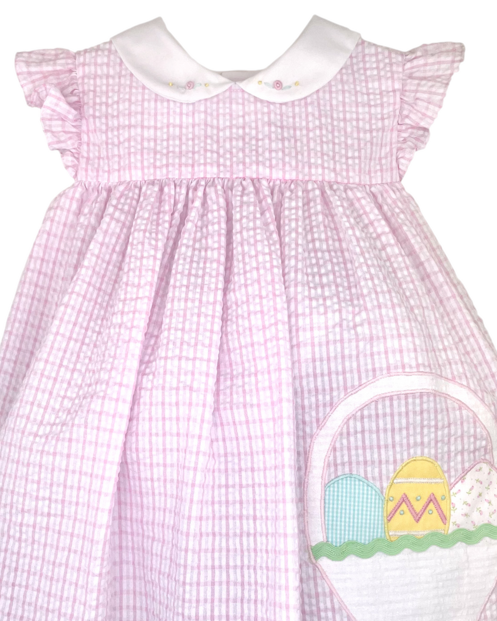 Sun Dress with Easter Basket Applique | Petit Ami Girls - Spring & Summer 12M / Pink Sun Dress with Easter Basket Applique | Petit Ami Girls - Spring & Summer 12M / Pink