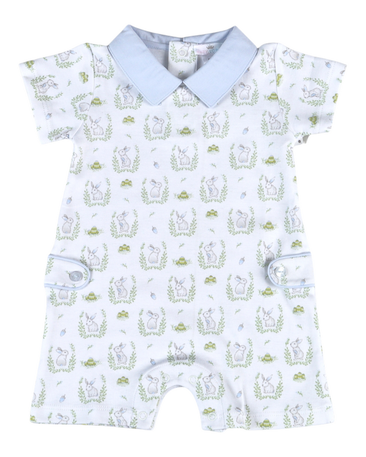 Baby romper with floral pattern on a white background