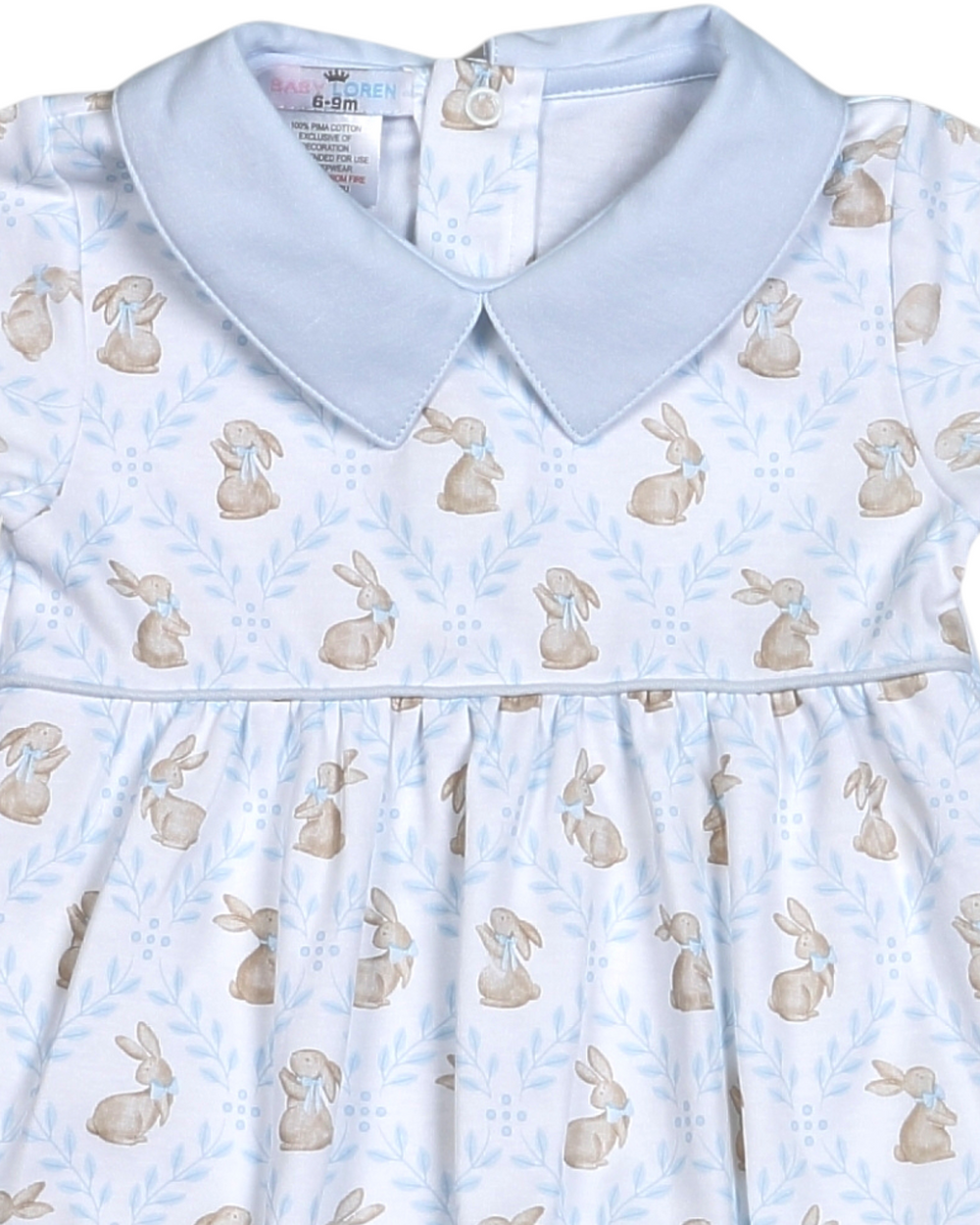 Easter Bunnies Blue Pima Boys Bubble, That Store, close up