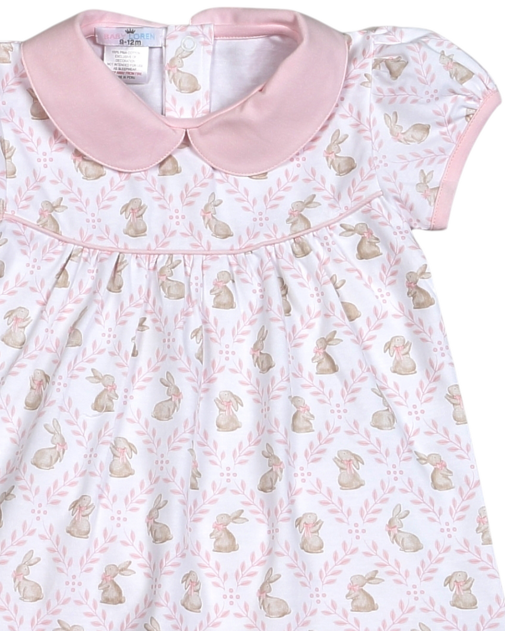 Easter Bunnies Pink Pima Girls Bloomer Set, That Store, close up