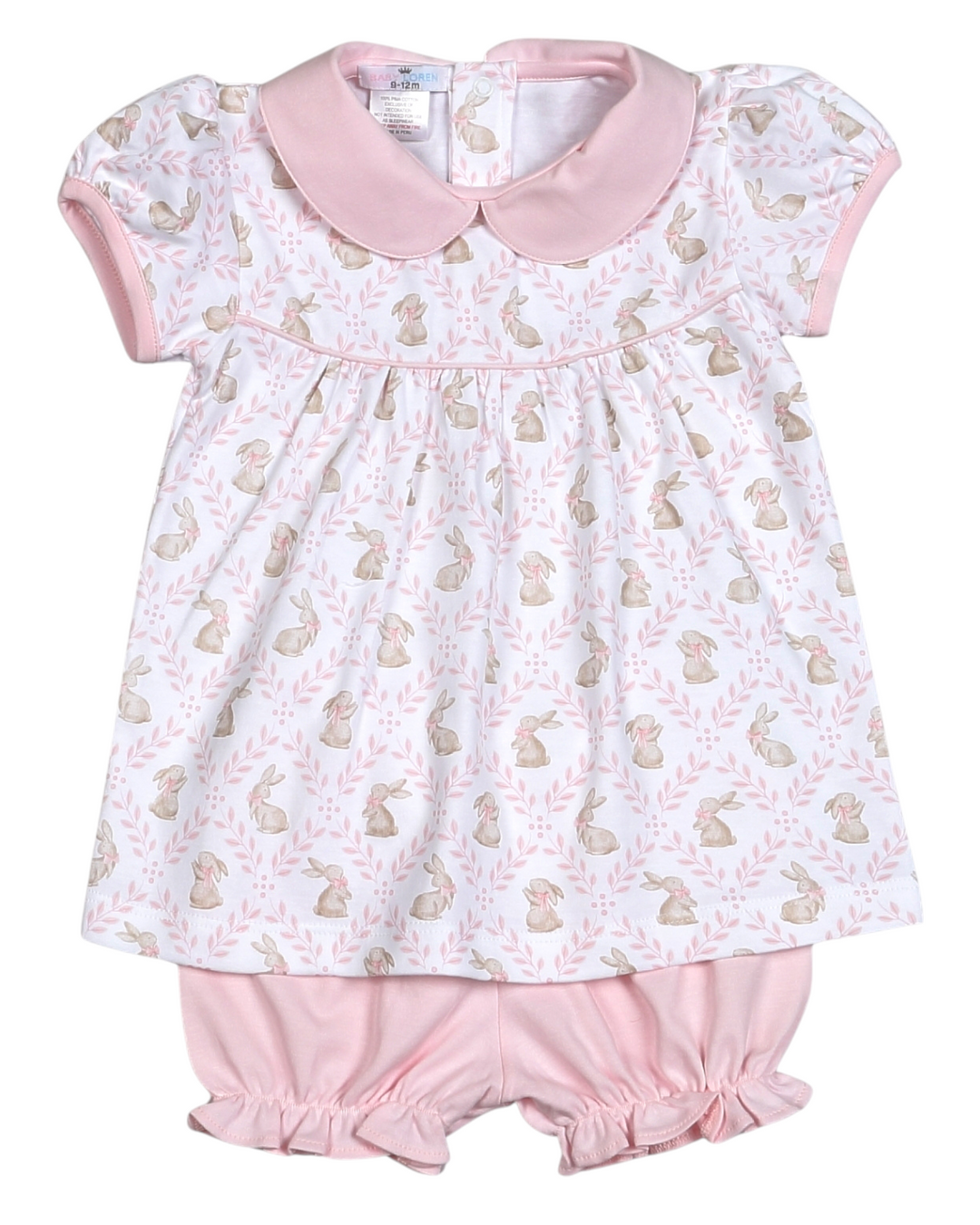 Easter Bunnies Pink Pima Girls Bloomer Set, That Store, front