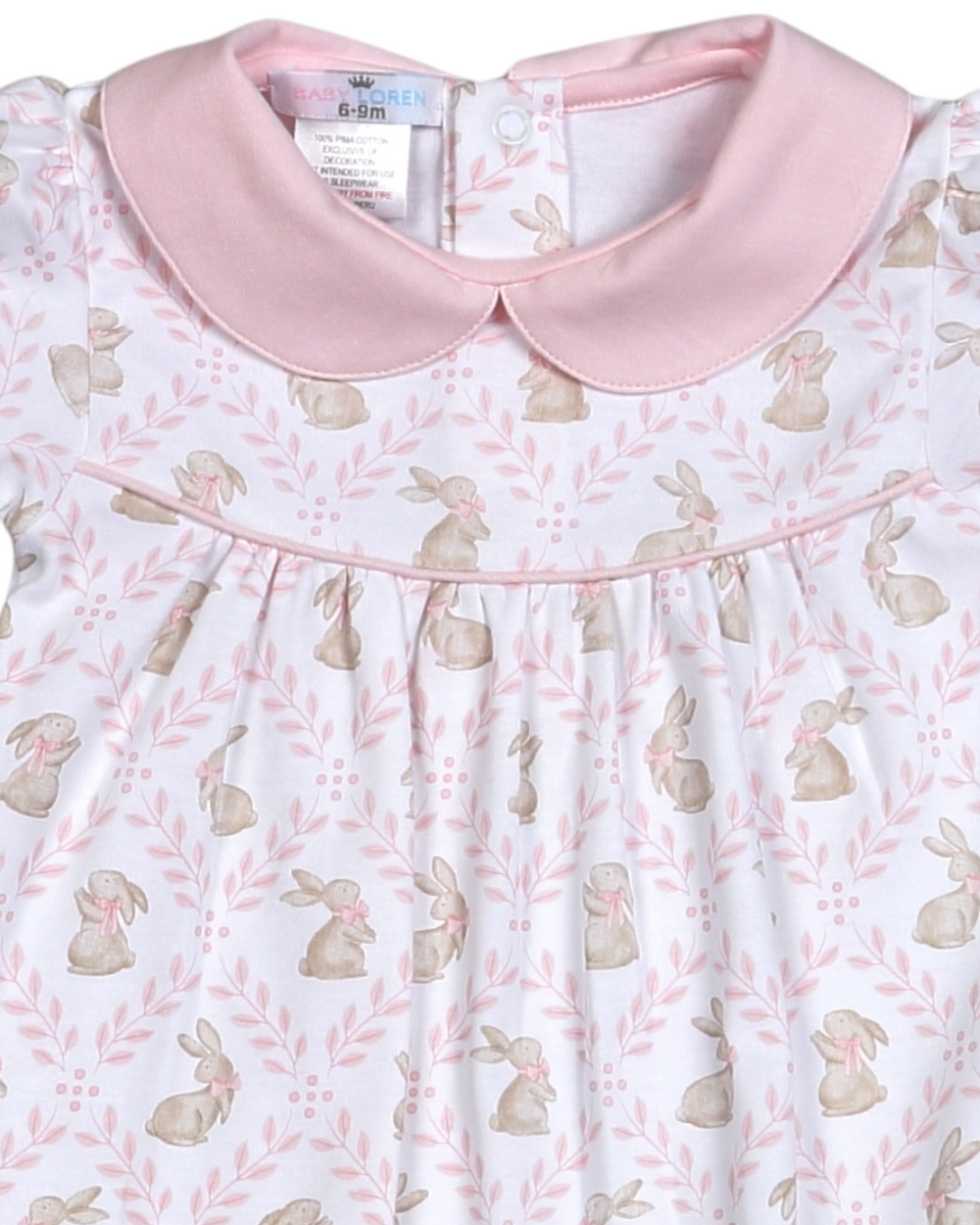 Easter Bunnies Pink Pima Girls Bubble, That Store, close up