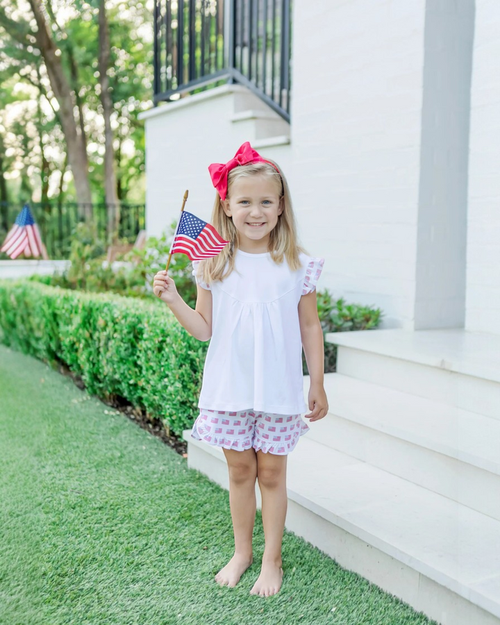 Ella Girls' Short Set -American Flag, Shop That Store, front
