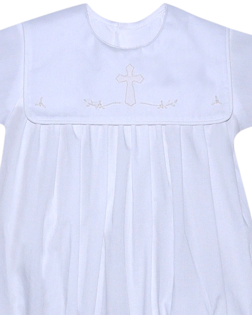 Ellis Boys White Boys Bubble with Ecru Cross, That Store, close up