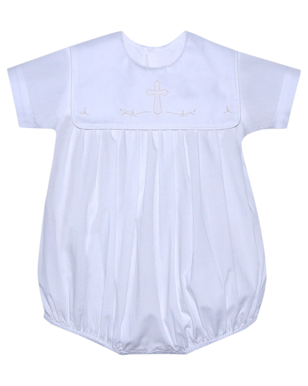 Ellis Boys White Boys Bubble with Ecru Cross, That Store, front