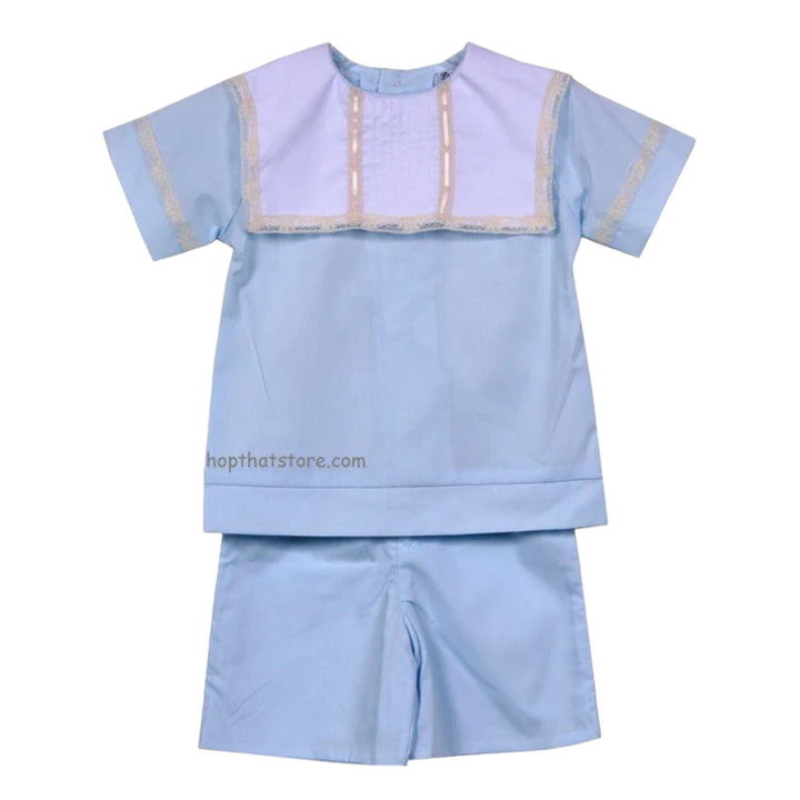 LaJenns Blue Dressy Boys Short Set, front