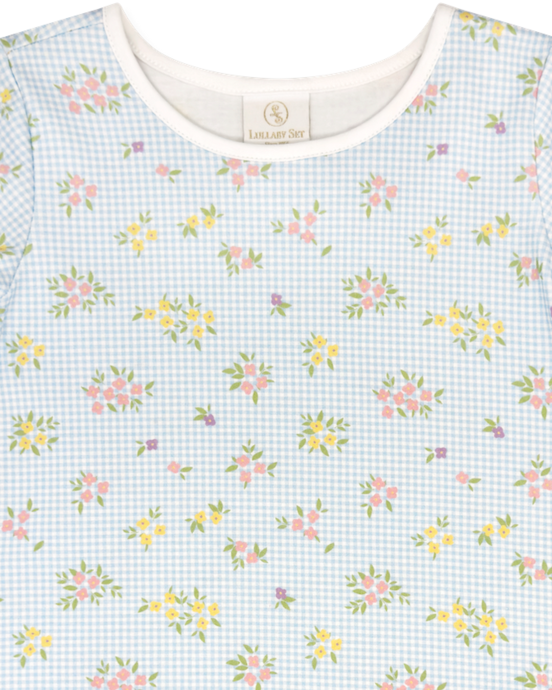 Floral patterned shirt with a checkered background