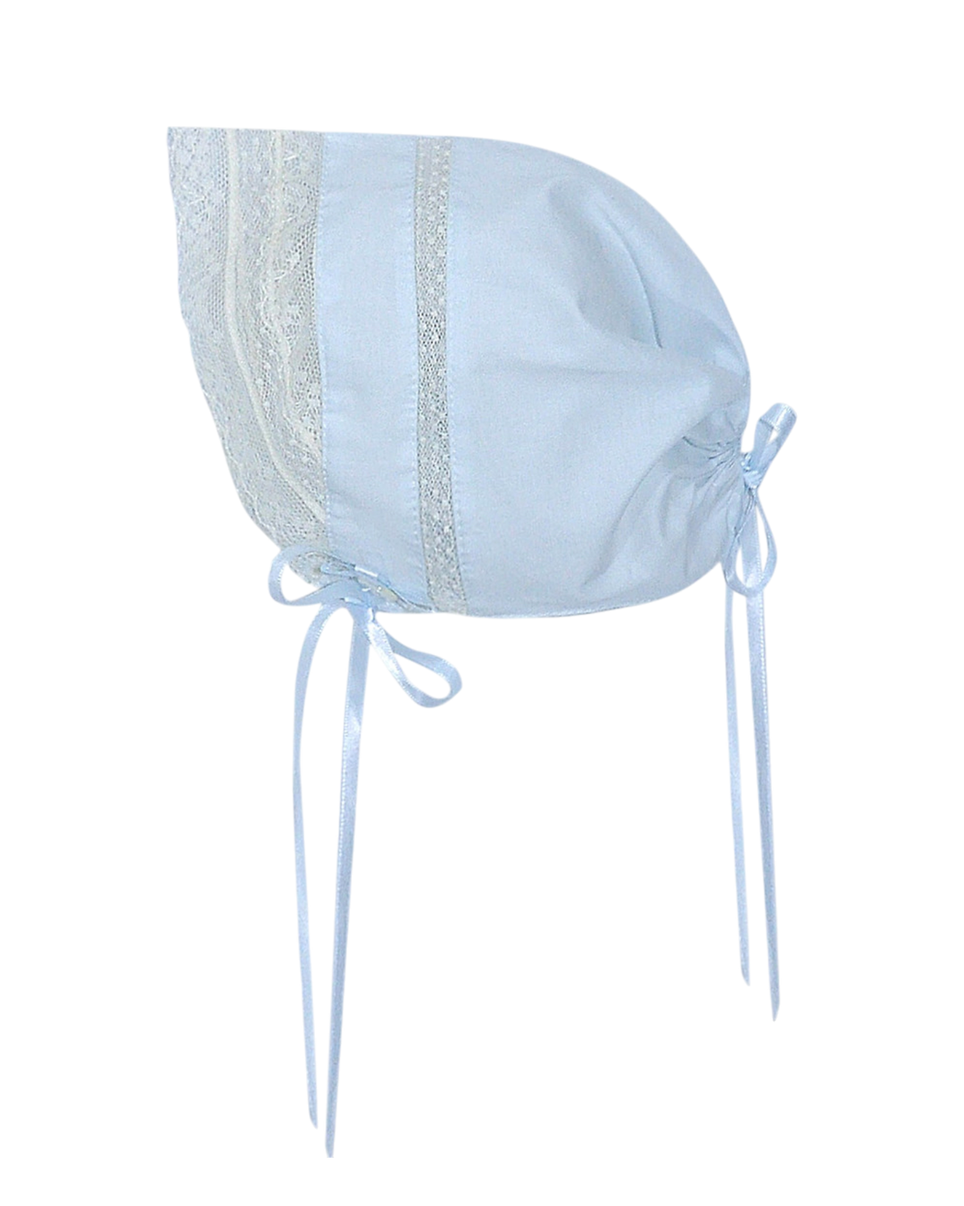 Finn Boys Daygown: Blue with Ecru Lace