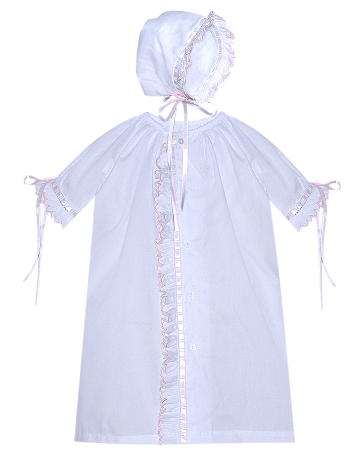Finn Scallop Ruffle White with Pink Daygown, That Store, front