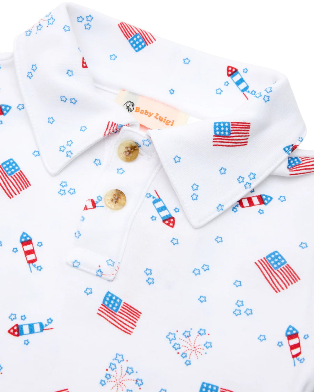 Baby blanket with American flag and star pattern on a white background