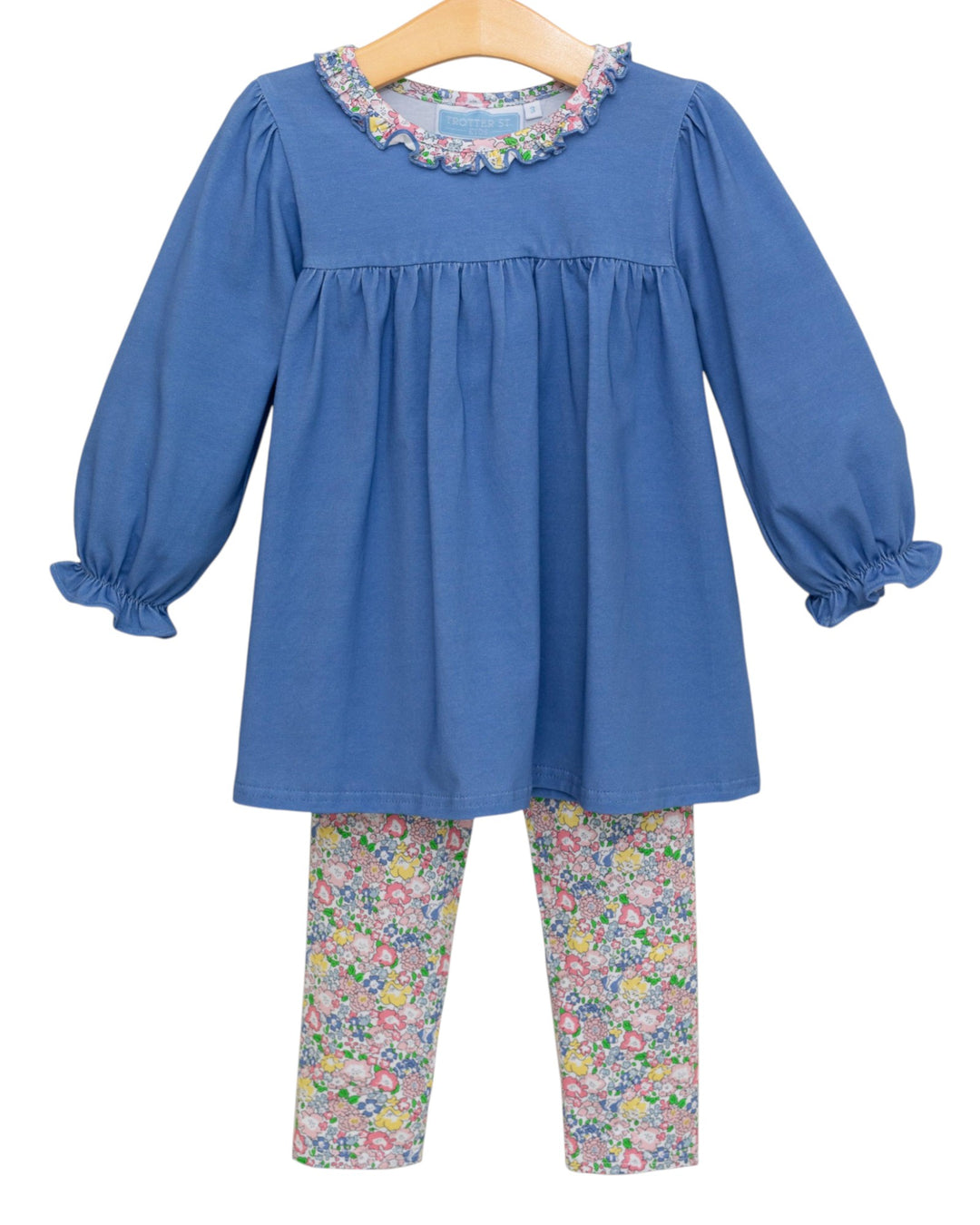Floral Ruffle Girls Pants Set, That Store, front