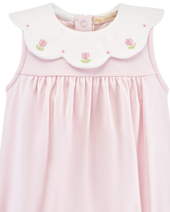 Flower Embroidered Pink Girls Bubble, That Store, close