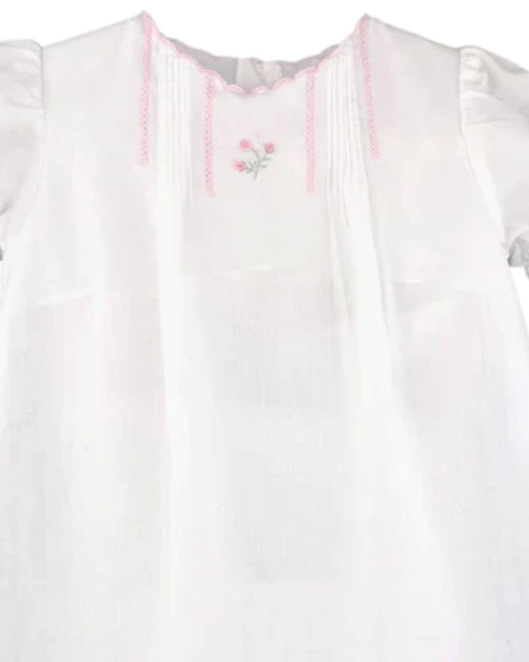 Flower Embroidered White Heirloom Girls Daygown, That Store, close