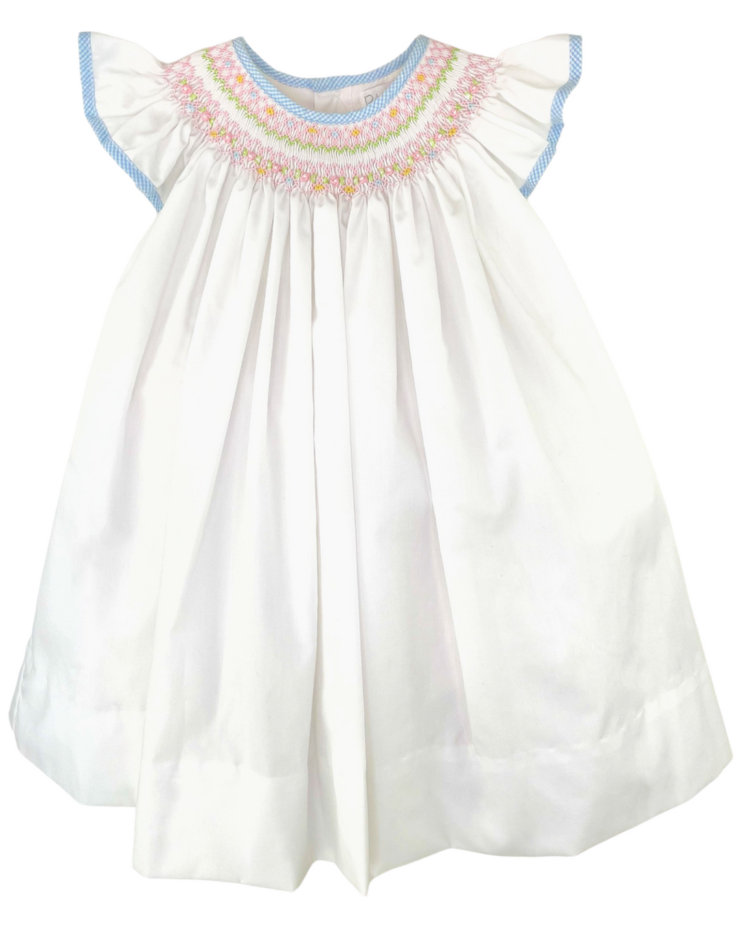 Geometric Smocked White Angel Wing Dress, Shop That Store, front