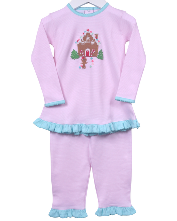 Ginger's House Felt Applique Pink Stripe Girl's Pant Set, Shop That Store, front
