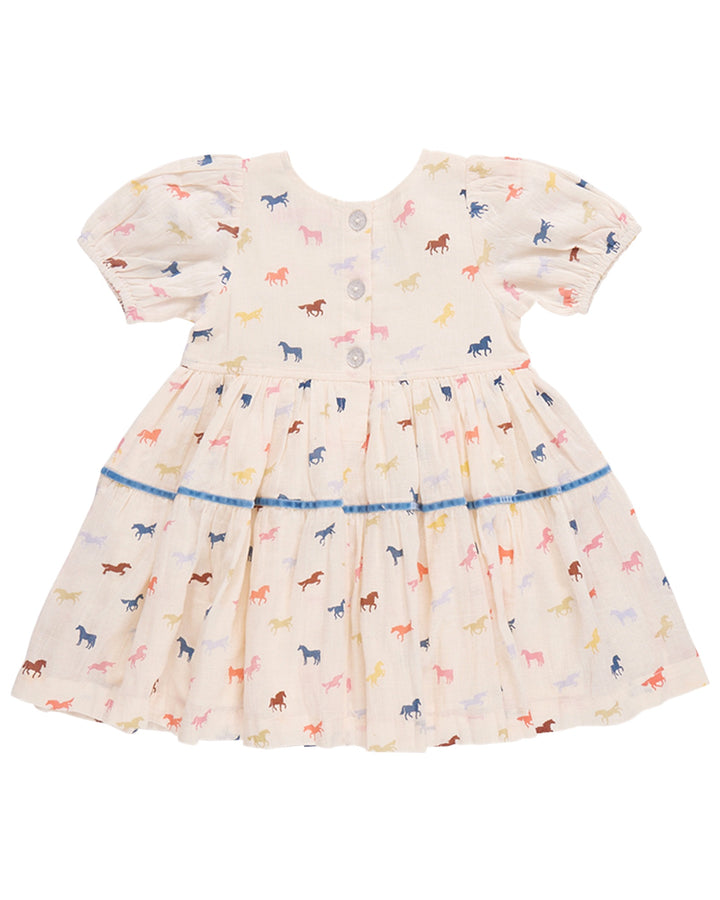 Girls Charlie Dress - Multi Tiny Horses,That Store, back
