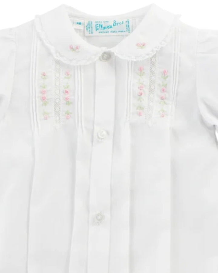 Girls Floral Take Me Home White & Pink Gown