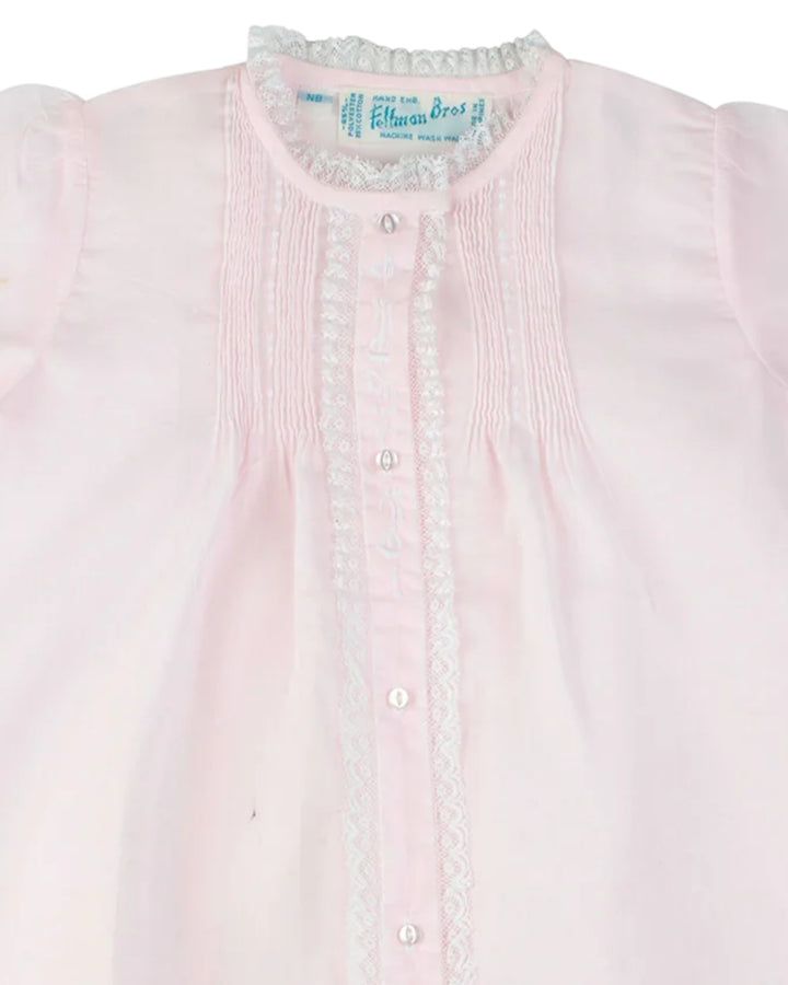 Girls Lace Folded Pink Daygown