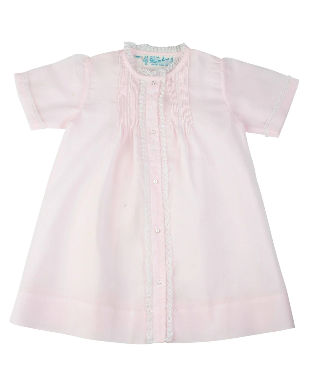 Pink dress with short sleeves on a white background