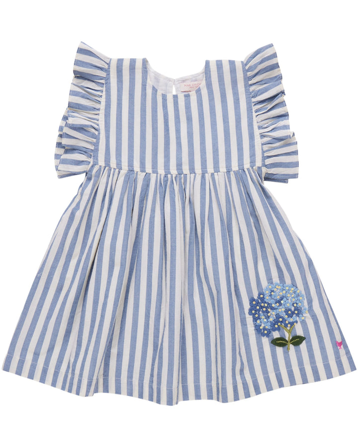 Girls Sarita Dress - Blue Stripe, That Store, front