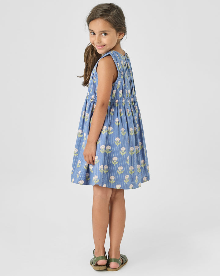 Girls Sleeveless Waverly Dress - Periwinkle Small Bud, That Store, child 2