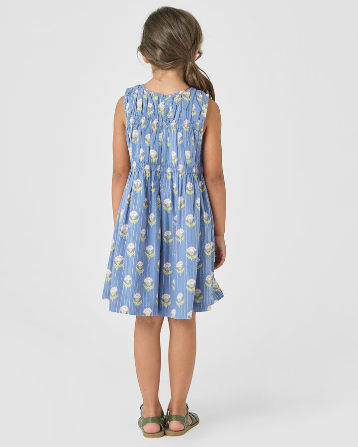 Girls Sleeveless Waverly Dress - Periwinkle Small Bud, That Store, child 4