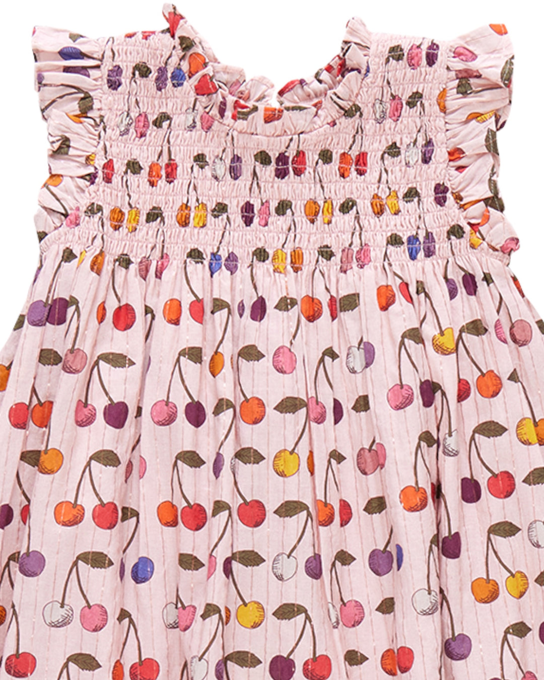 Girls Stevie Dress - Cloud Pink Cherry, That Store, close up