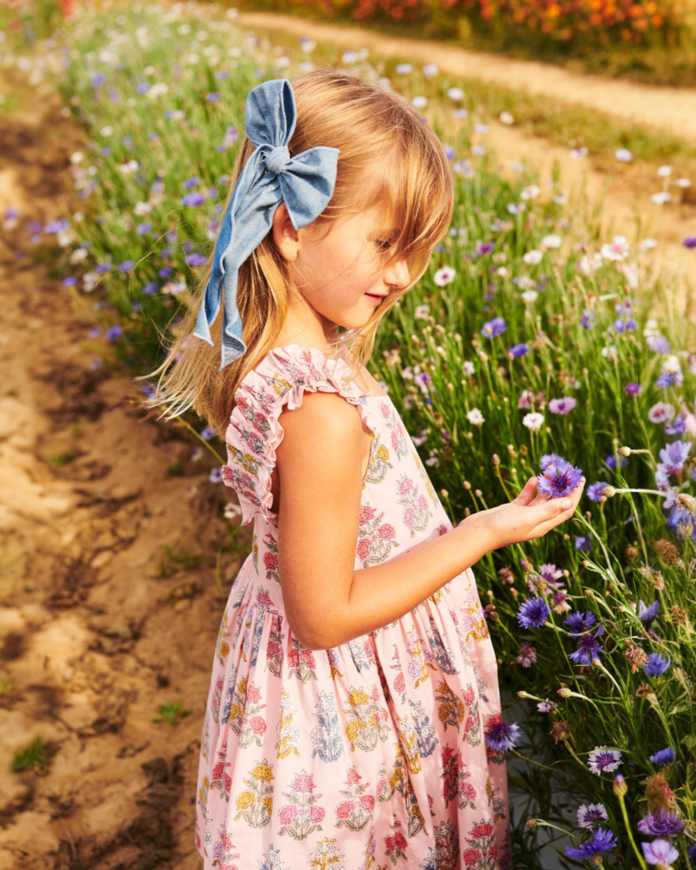 Girls Via Dress - Pink Flowerette, That Store, child