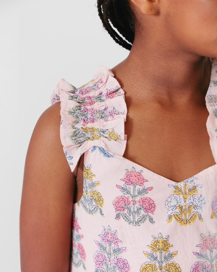 Girls Via Dress - Pink Flowerette, That Store, child 3