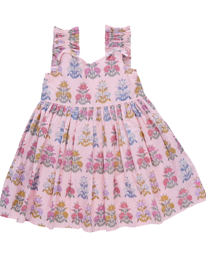Girls Via Dress - Pink Flowerette, That Store, front