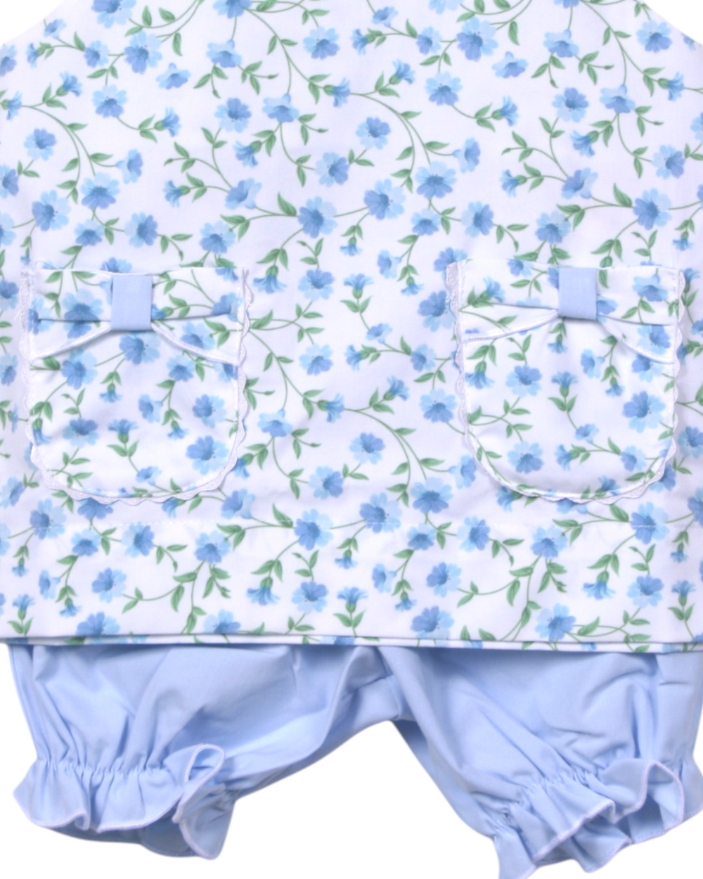 Glory Blue Floral Print Pocket Girls Bloomer Set, That Store, close