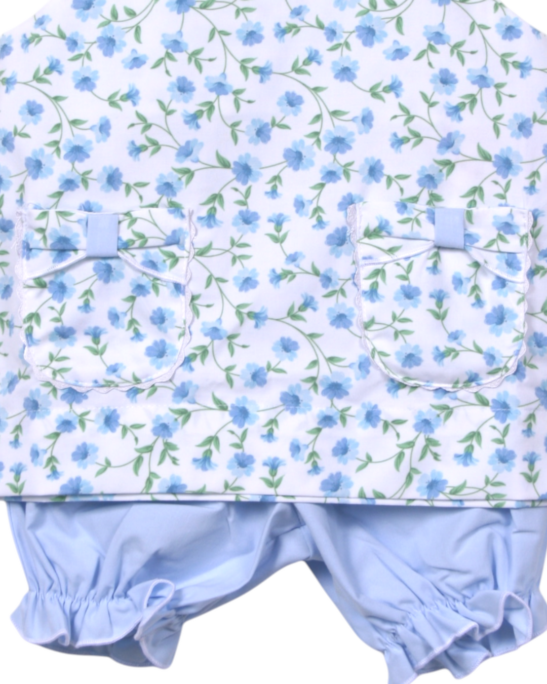 Glory Blue Floral Print Pocket Girls Bloomer Set, That Store, close