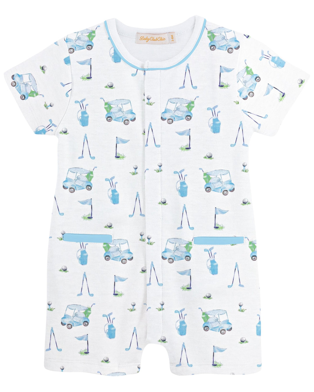Golf Blue Boys Romper, That Store, front
