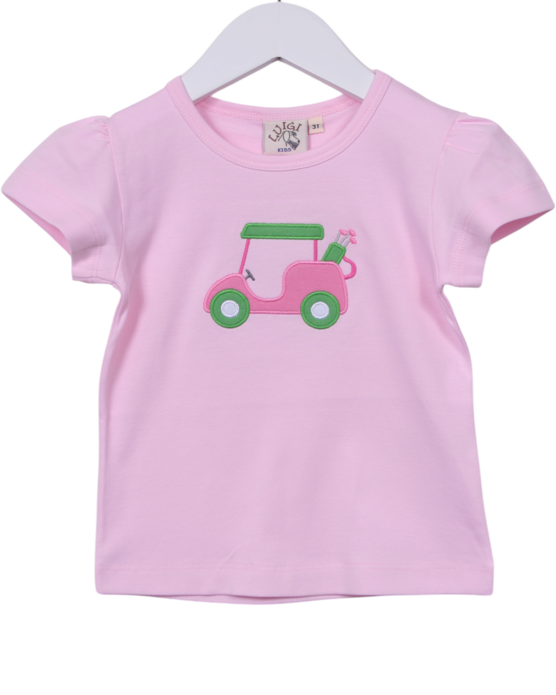 Golf Cart Applique Girls Pink Top, That Store, front