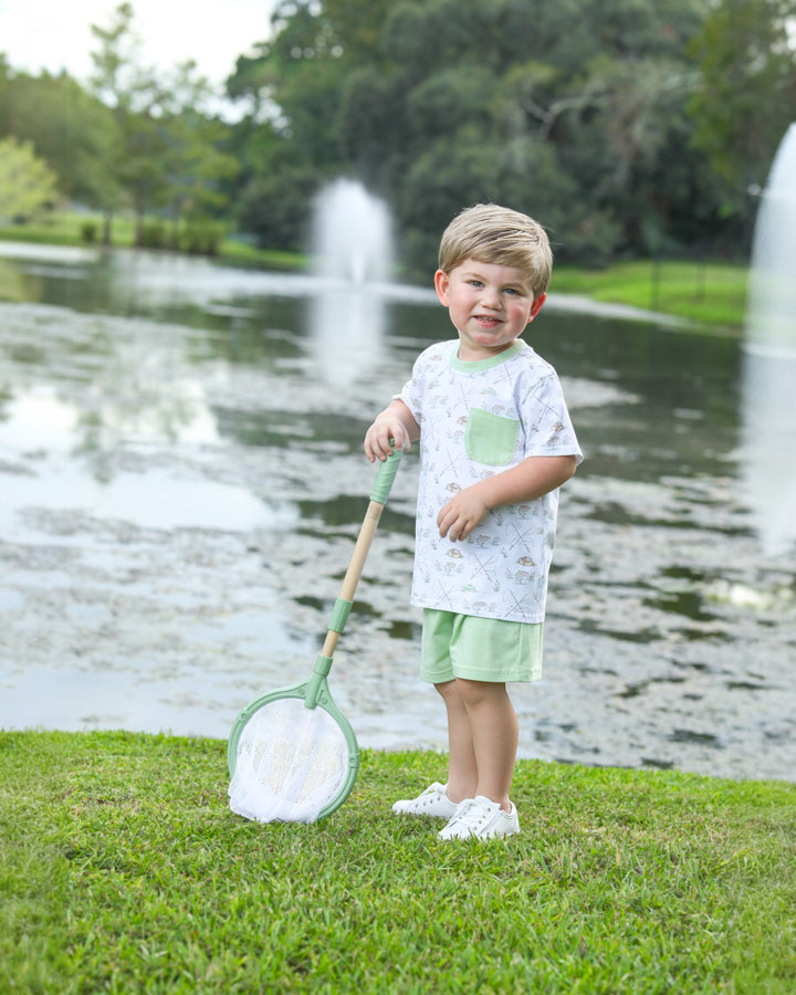 Gone Fishin' Pocket Green Boys Short Set, Shop That Store, child