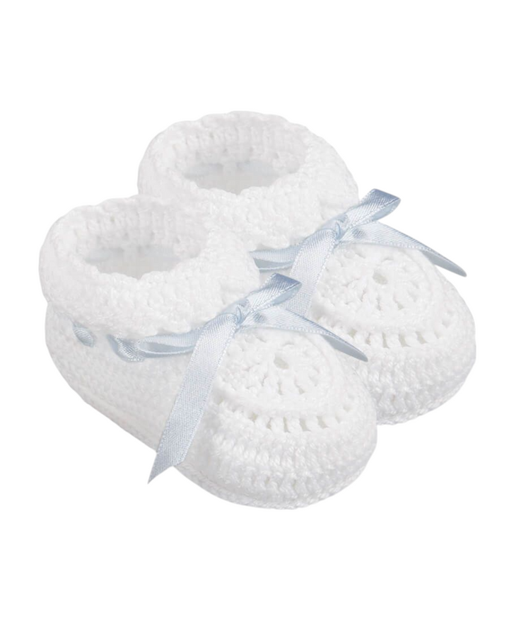 Hand Crochet Newborn Booties, That Store, blue