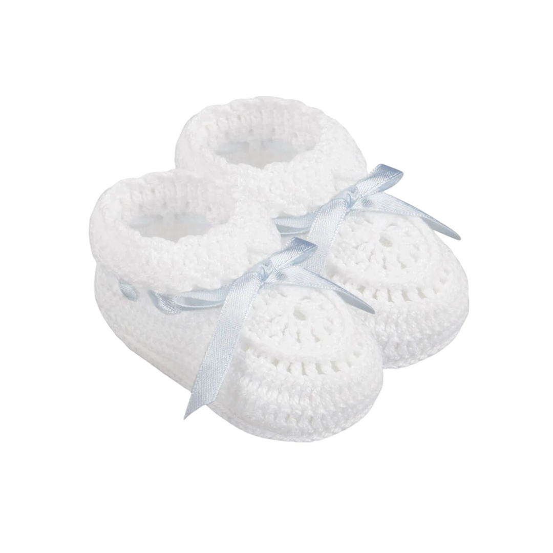 Hand Crochet Newborn Booties, That Store, blue