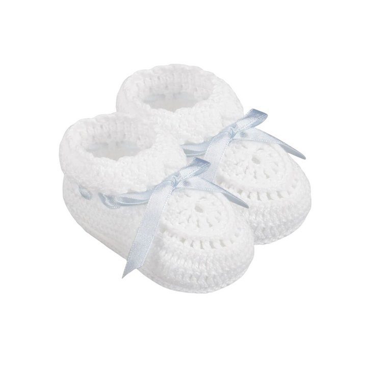 Hand Crochet Newborn Booties, That Store, blue