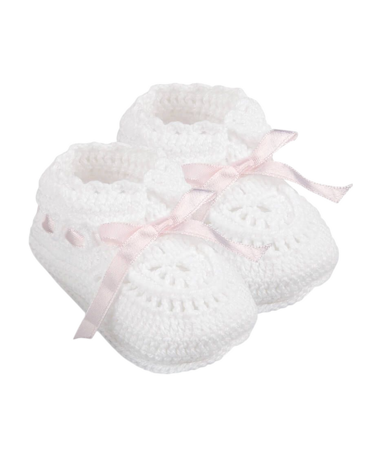 Hand Crochet Newborn Booties, That Store, pink