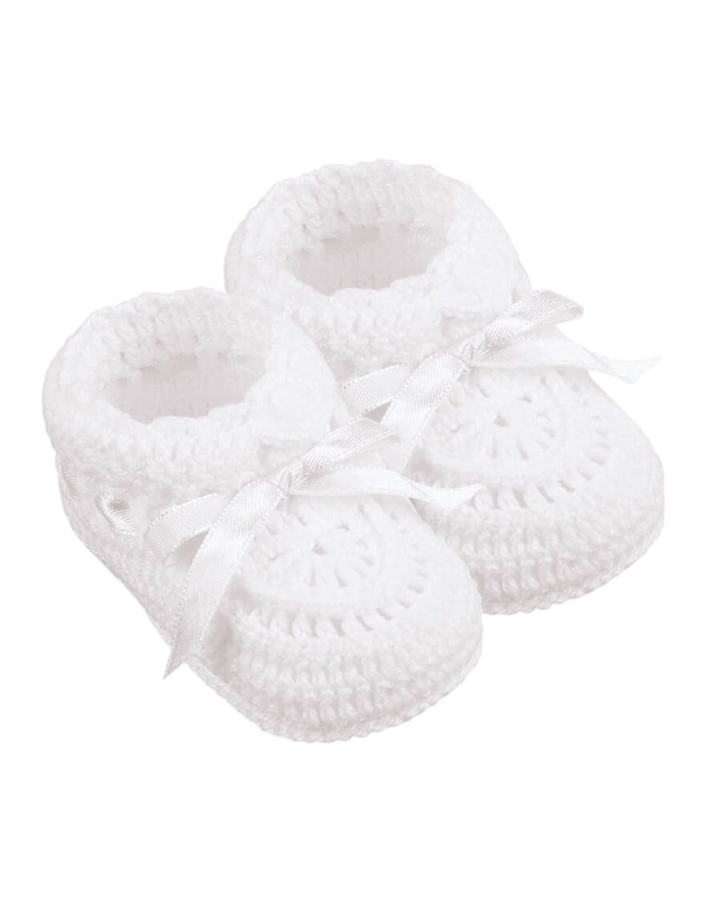 Hand Crochet Newborn Booties, That Store, white