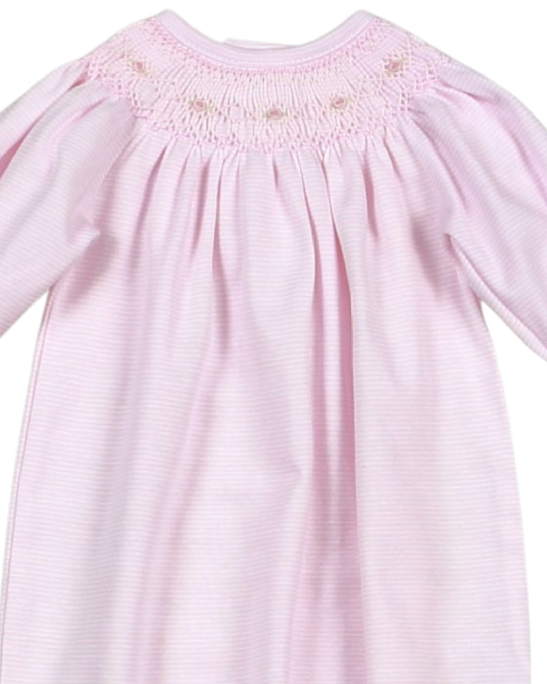 Hand Smocked Sally Pink Stripes Bishop Pima Gown