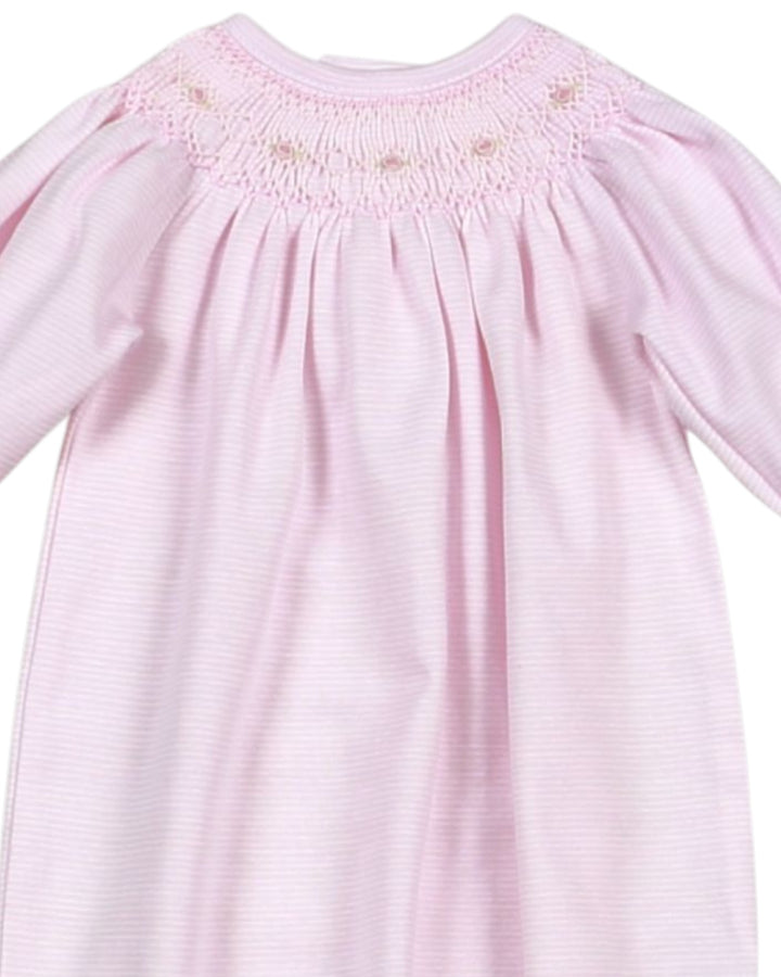 Hand Smocked Sally Pink Stripes Bishop Pima Gown