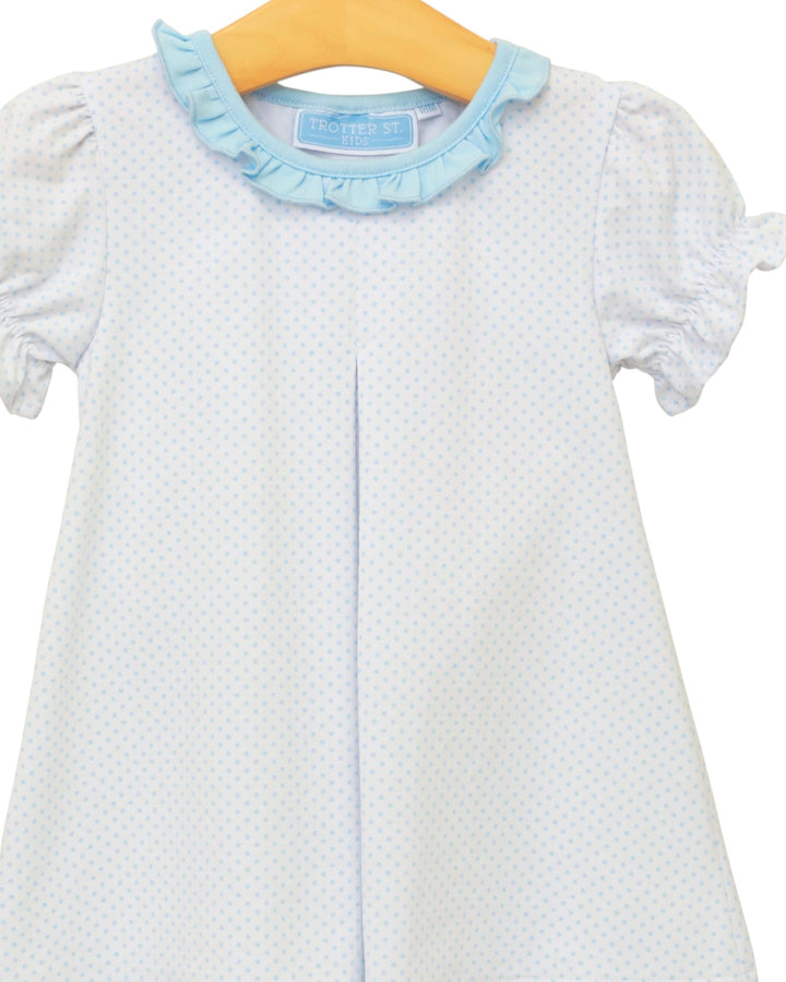 Harriet Bloomer Set in Light Blue Bitty Dot
